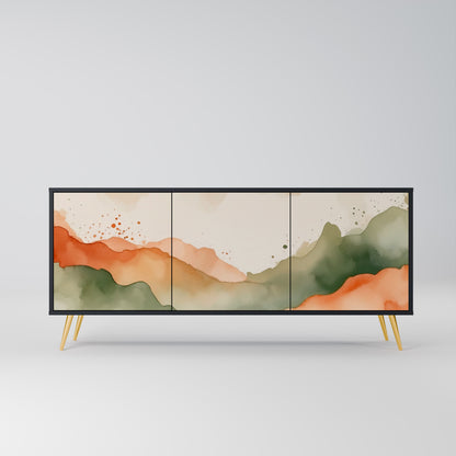 WATERCOLOR PEAKS 3-dörrars skänk i svart finish
