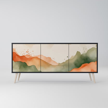 WATERCOLOR PEAKS 3-dörrars skänk i svart finish