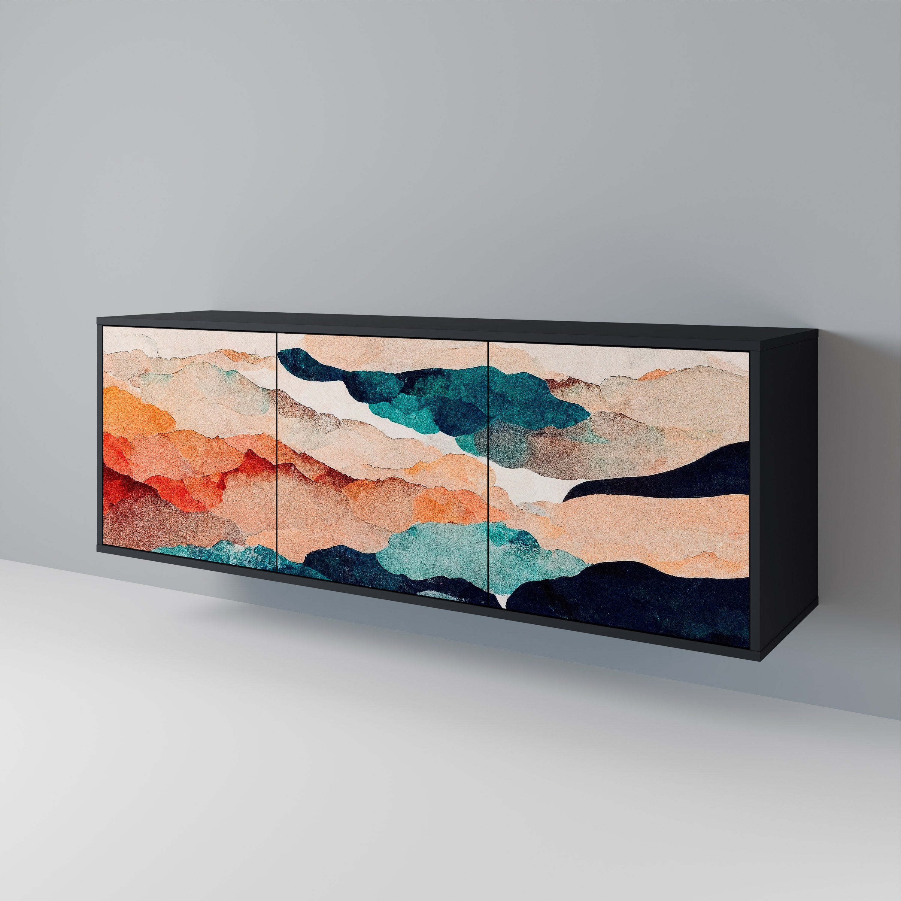 ABSTRACT LANDSCAPE 3-Door Sideboard
