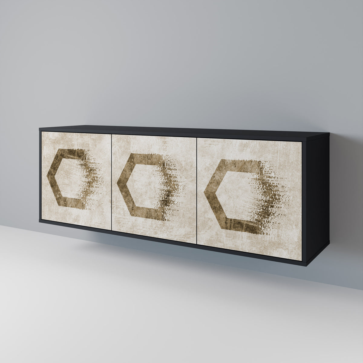 HEXAGONAL SHAPES Skänk med tre dörrar