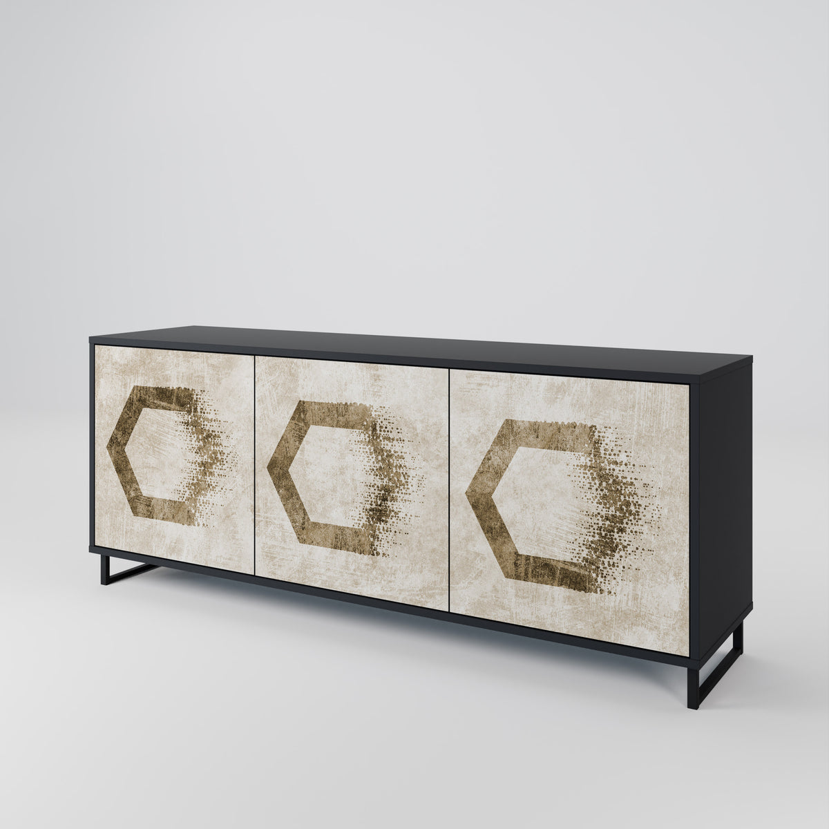 HEXAGONAL SHAPES Skänk med tre dörrar