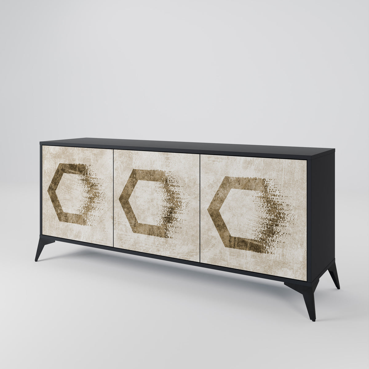 HEXAGONAL SHAPES Skänk med tre dörrar