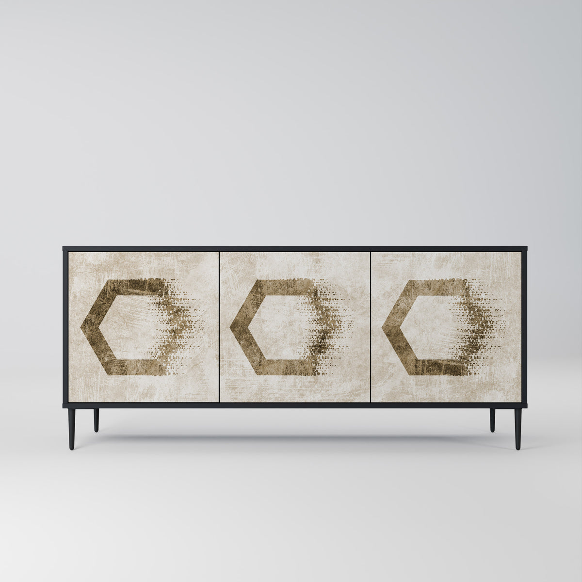 HEXAGONAL SHAPES Skänk med tre dörrar