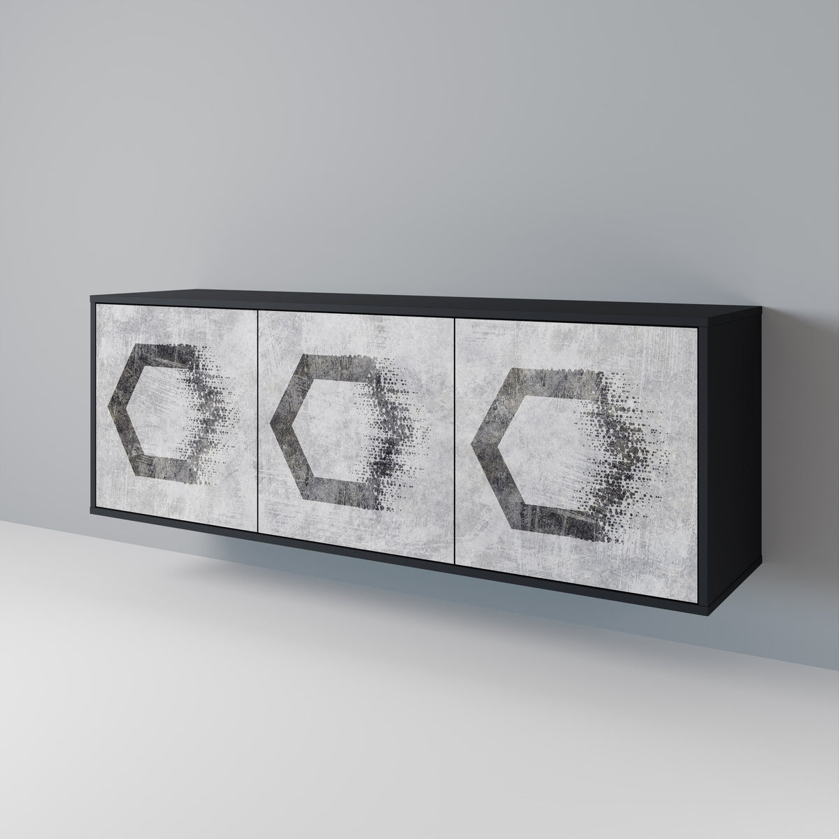 HEXAGONAL FIGURES Skänk med tre dörrar