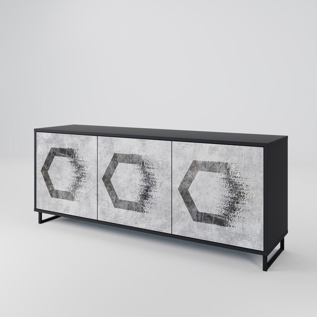 HEXAGONAL FIGURES Skänk med tre dörrar