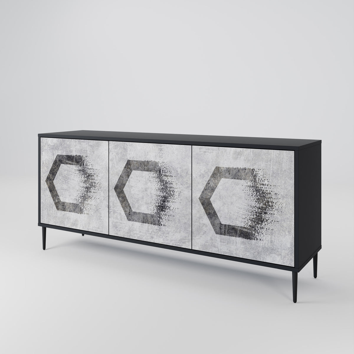 HEXAGONAL FIGURES Skänk med tre dörrar