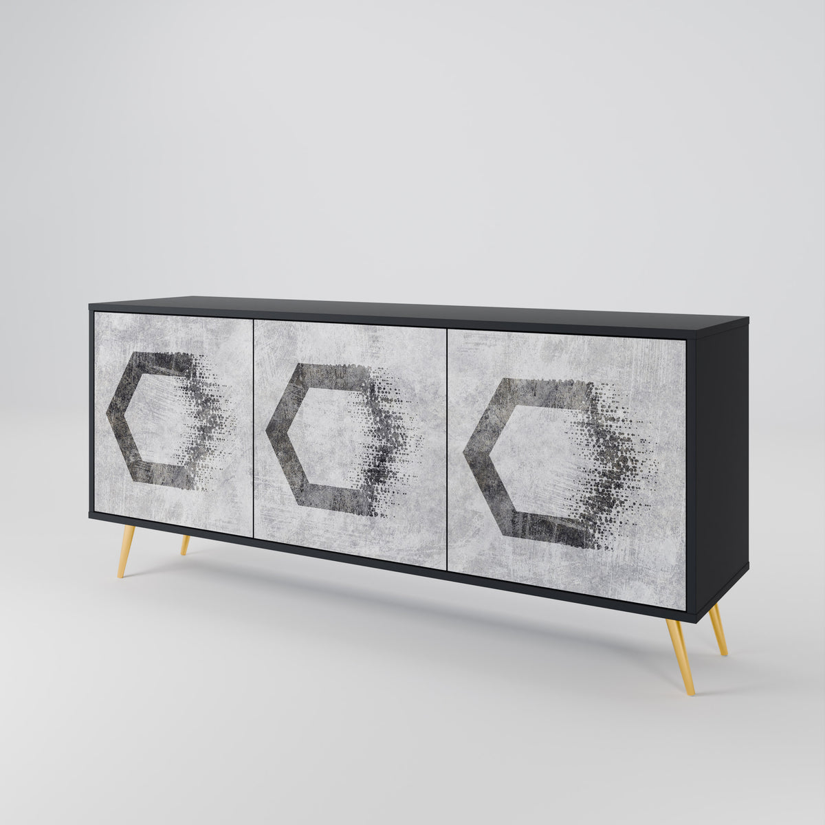 HEXAGONAL FIGURES Skänk med tre dörrar