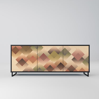 GEOMETRIC FUSION 3-dörrars skänk i svart finish