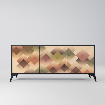 GEOMETRIC FUSION 3-dörrars skänk i svart finish