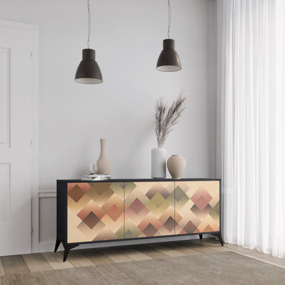 GEOMETRIC FUSION 3-dörrars skänk i svart finish