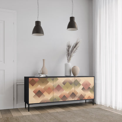 GEOMETRIC FUSION 3-dörrars skänk i svart finish