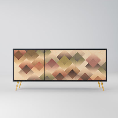GEOMETRIC FUSION 3-dörrars skänk i svart finish