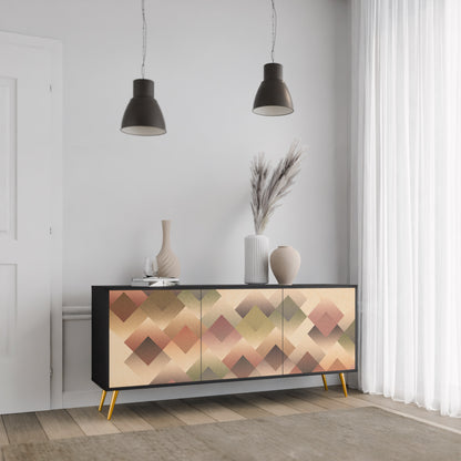 GEOMETRIC FUSION 3-dörrars skänk i svart finish