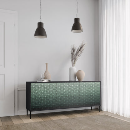 PRYDNAD GLIMMER 3-dörrars skänk i svart finish