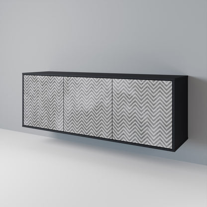 CONCRETE ZIG ZAG Skänk med tre dörrar