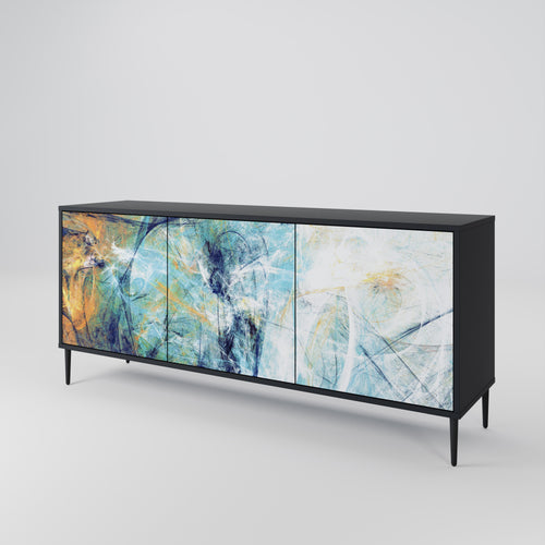 ABSTRACT THOUGHTS 3-Door Sideboard in Black Finish