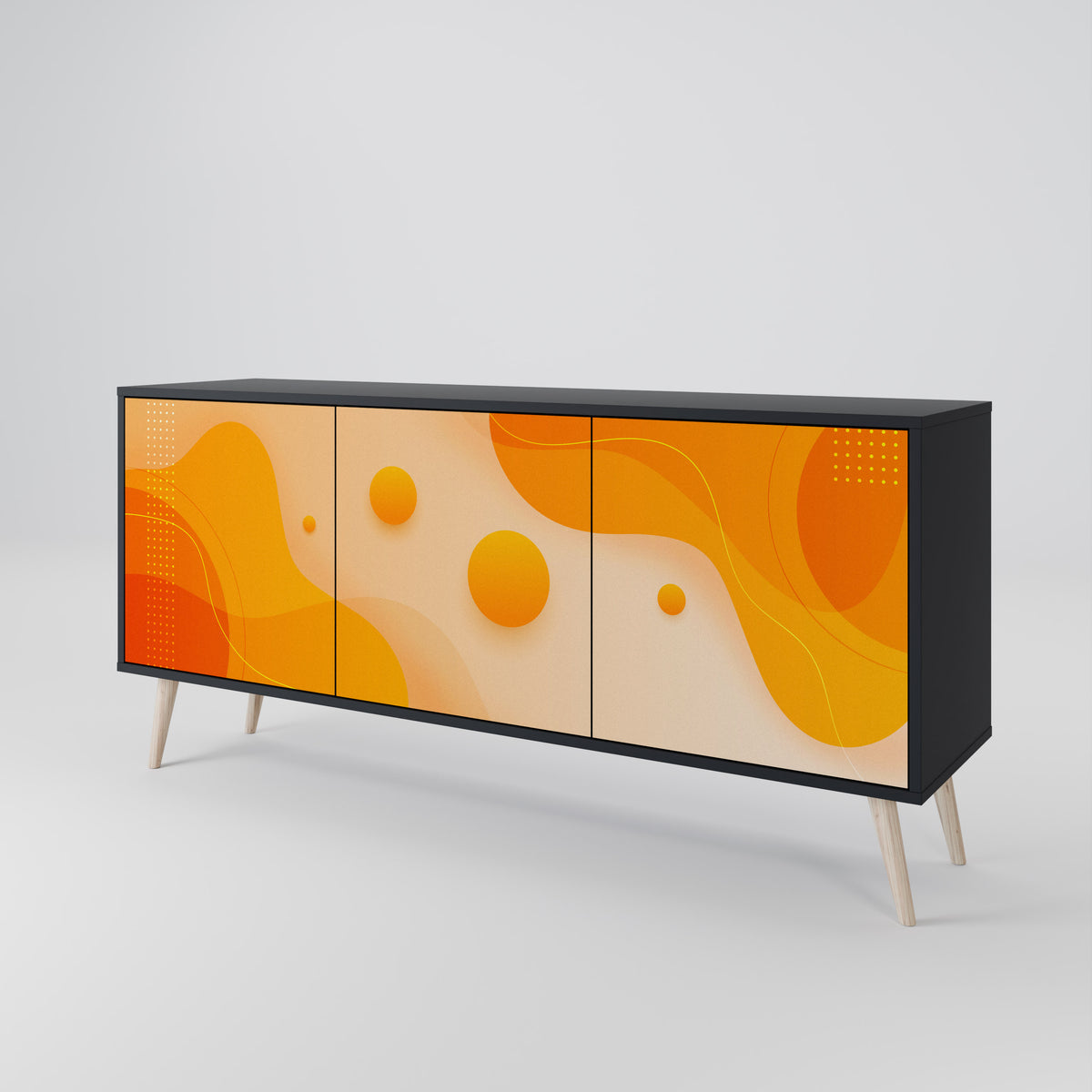 ORANGE ARRANGEMENT Skänk med tre dörrar