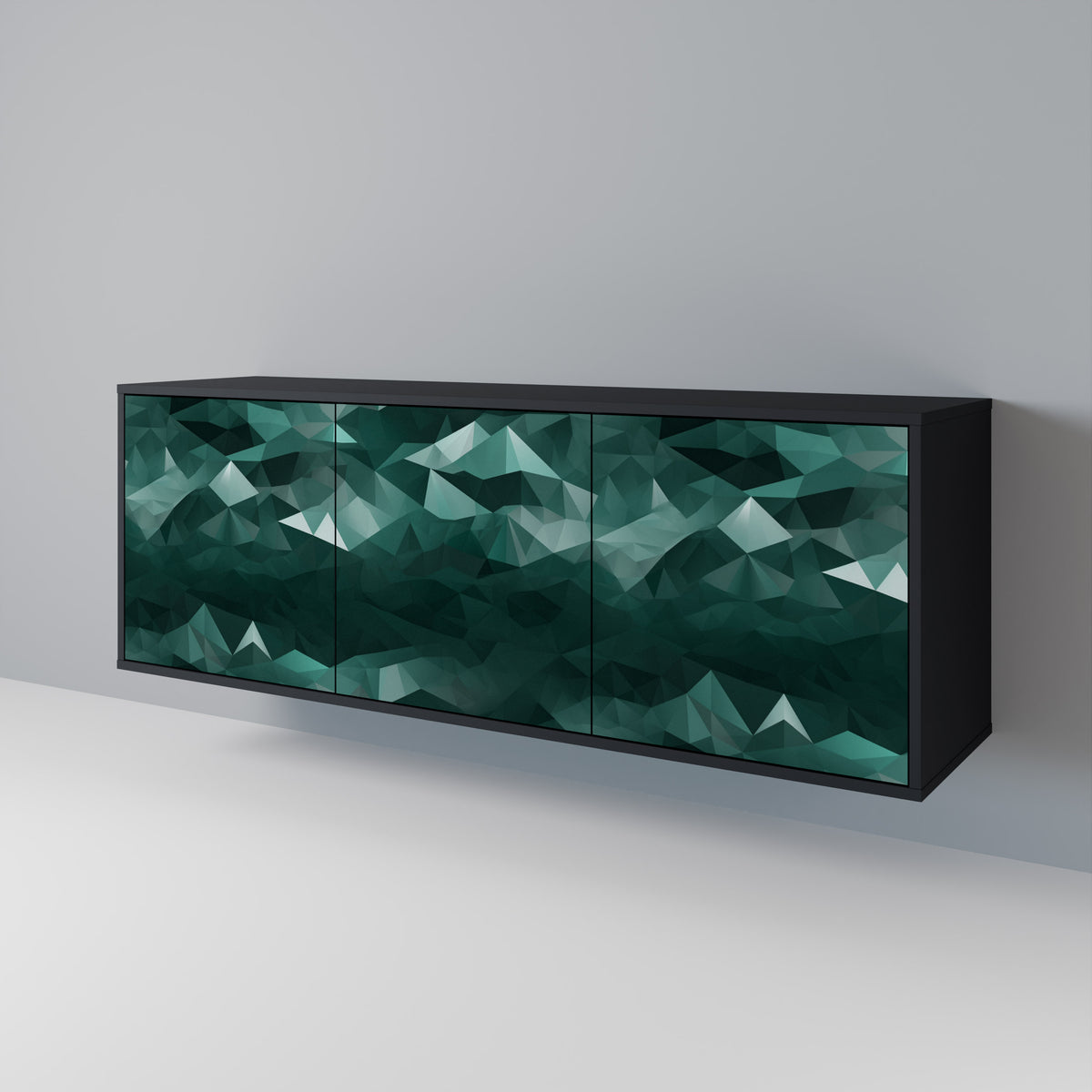 POLYGONAL FLOATING Skänk med tre dörrar