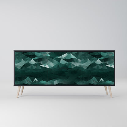 POLYGONAL FLYTANDE 3-dörrars skänk i svart finish