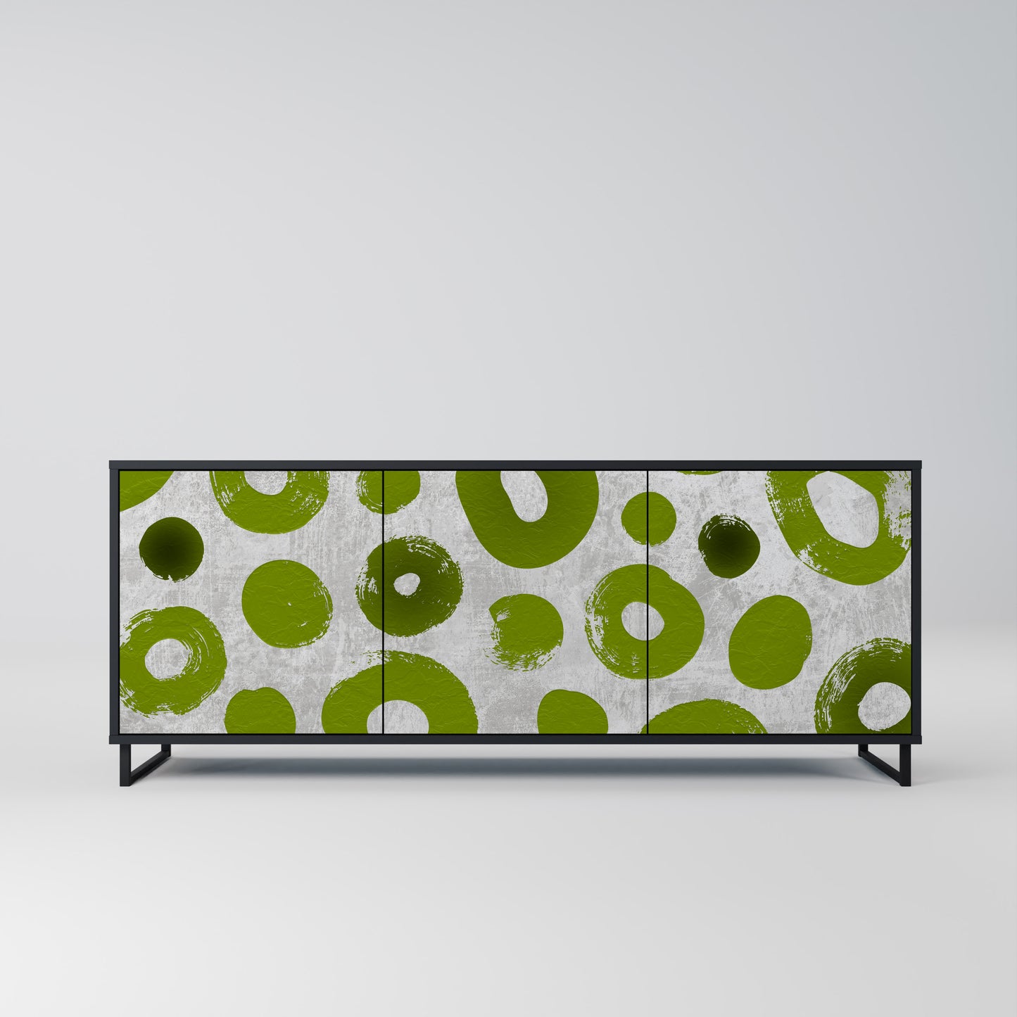 GREEN RHAPSODY 3-dörrars skänk i svart finish