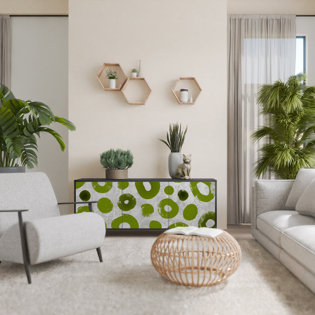 GREEN RHAPSODY 3-dörrars skänk i svart finish