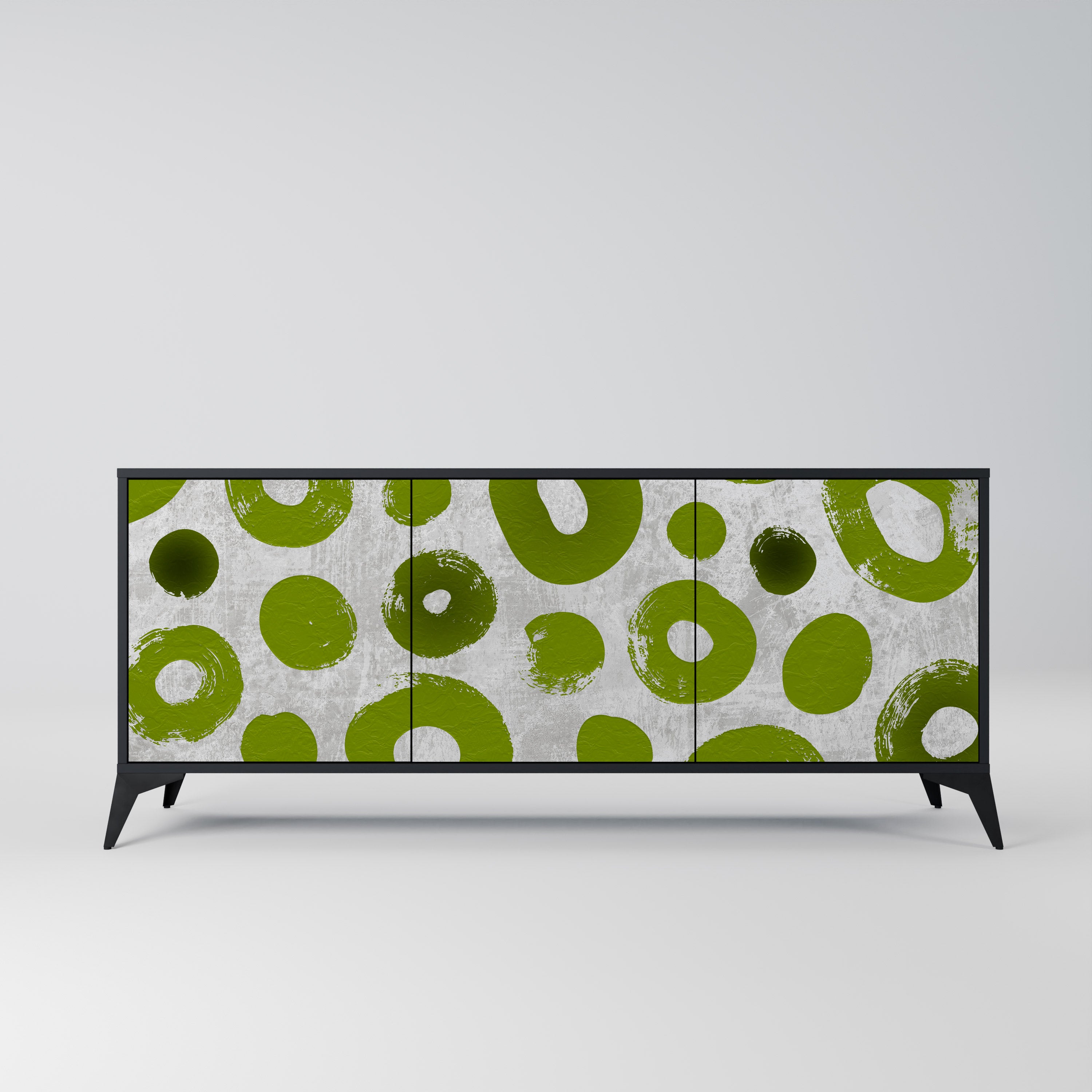 GREEN RHAPSODY 3-dörrars skänk i svart finish