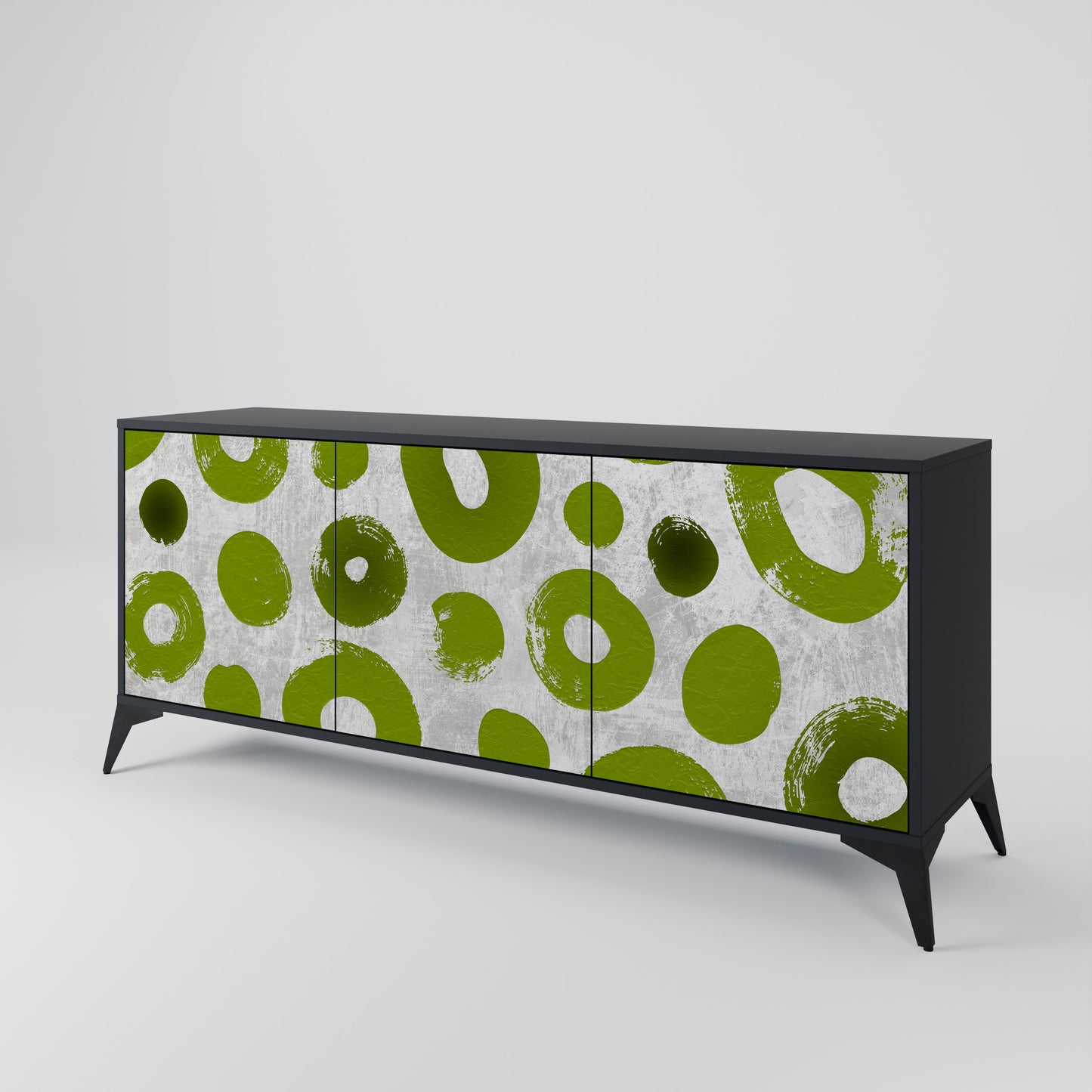 GREEN RHAPSODY 3-dörrars skänk i svart finish