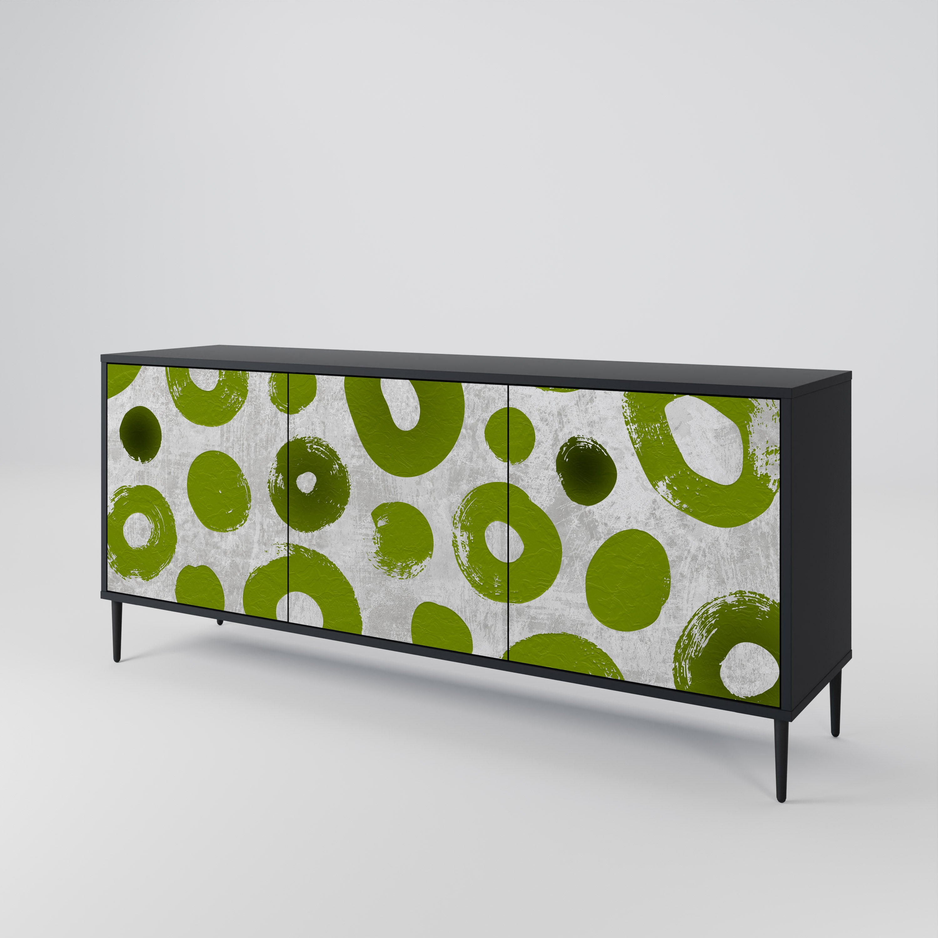 GREEN RHAPSODY 3-dörrars skänk i svart finish