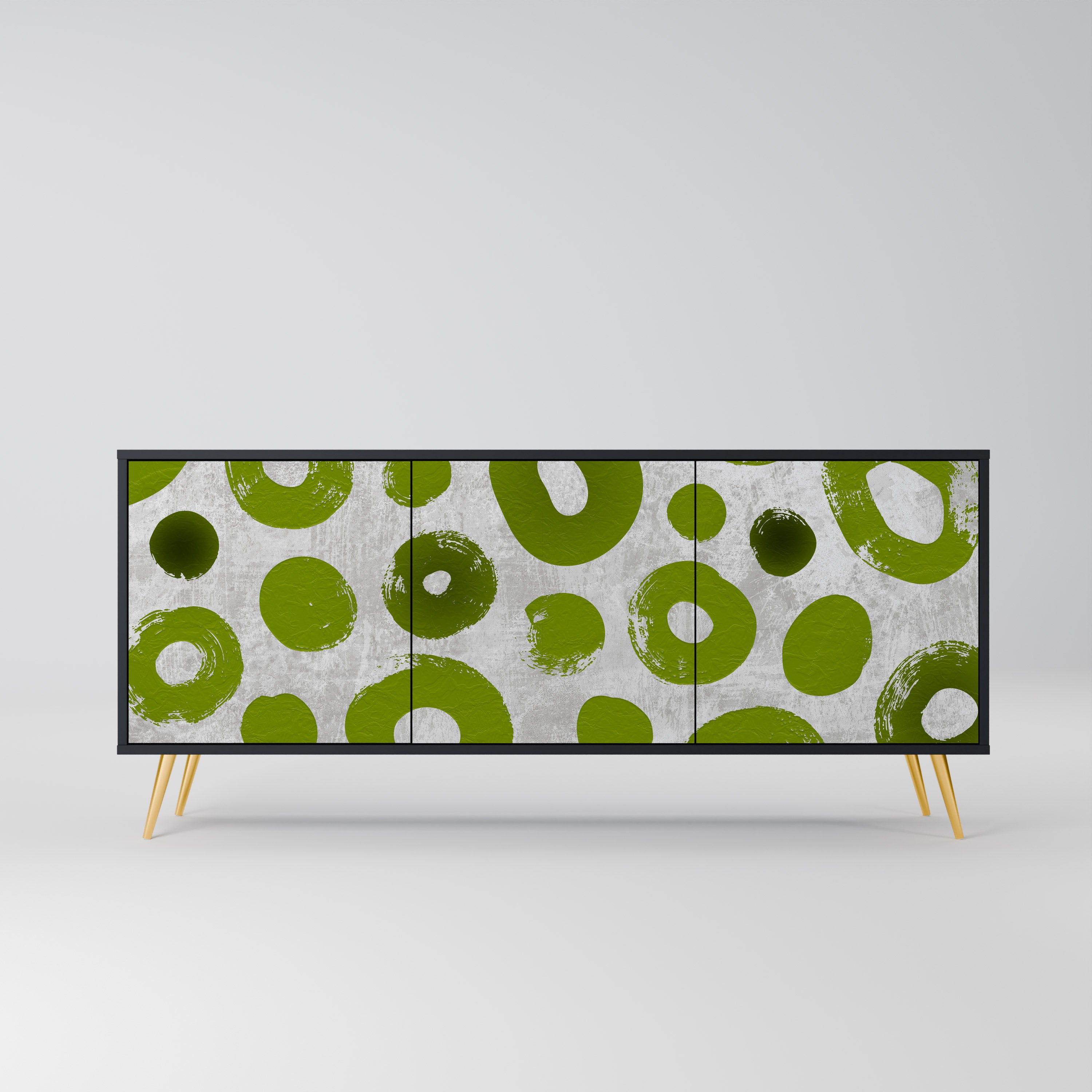 GREEN RHAPSODY 3-dörrars skänk i svart finish