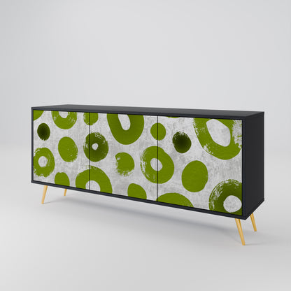 GREEN RHAPSODY 3-dörrars skänk i svart finish