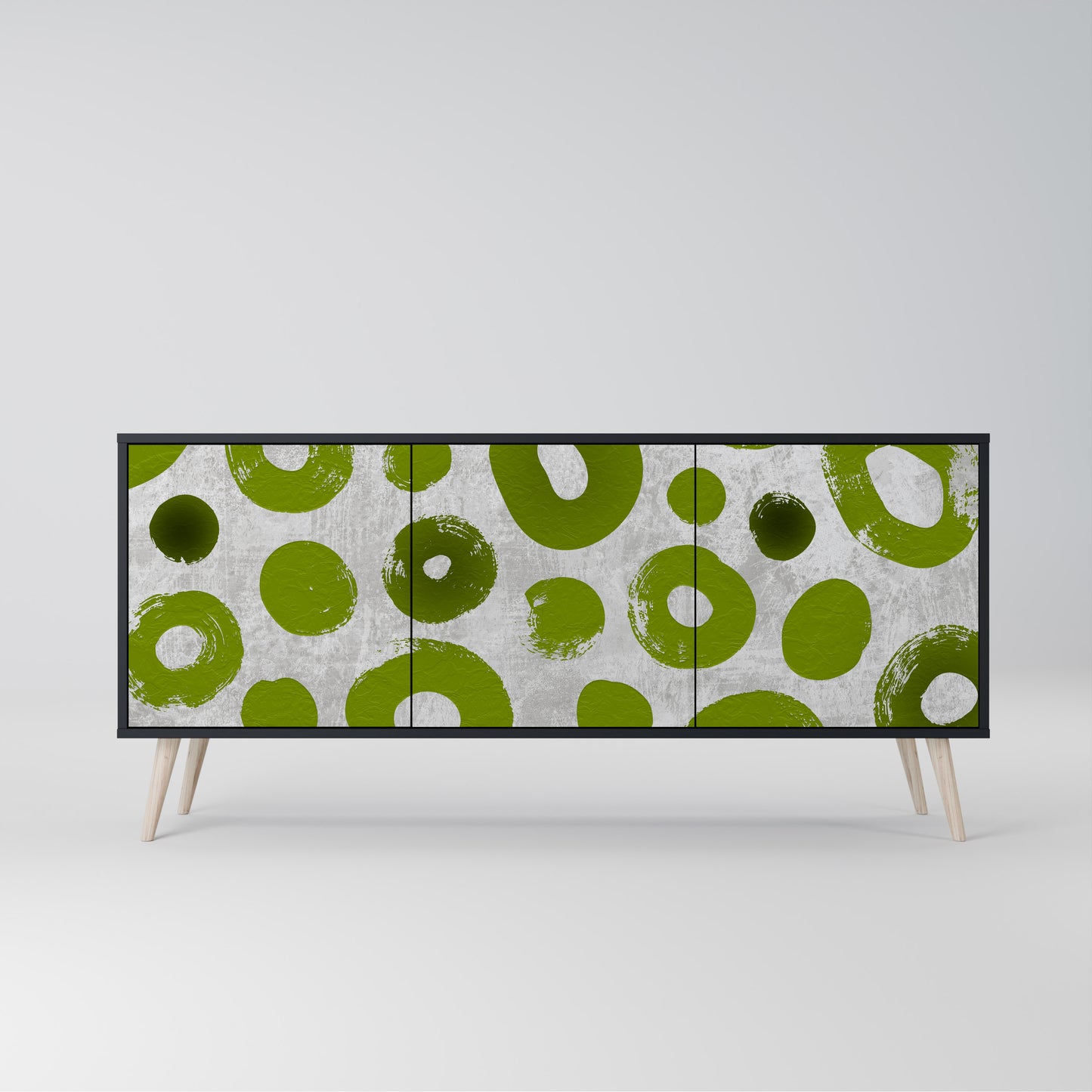 GREEN RHAPSODY 3-dörrars skänk i svart finish