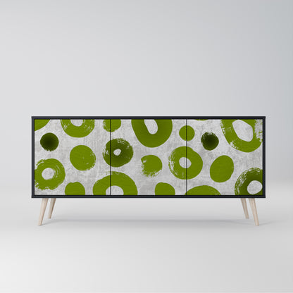 GREEN RHAPSODY 3-dörrars skänk i svart finish
