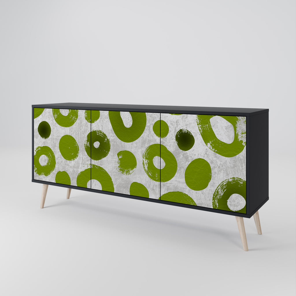 GREEN RHAPSODY 3-dörrars skänk i svart finish
