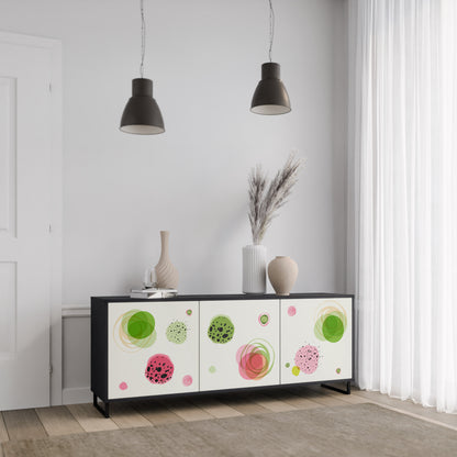 FÄRGRIK COSMOS 3-dörrars skänk i svart finish