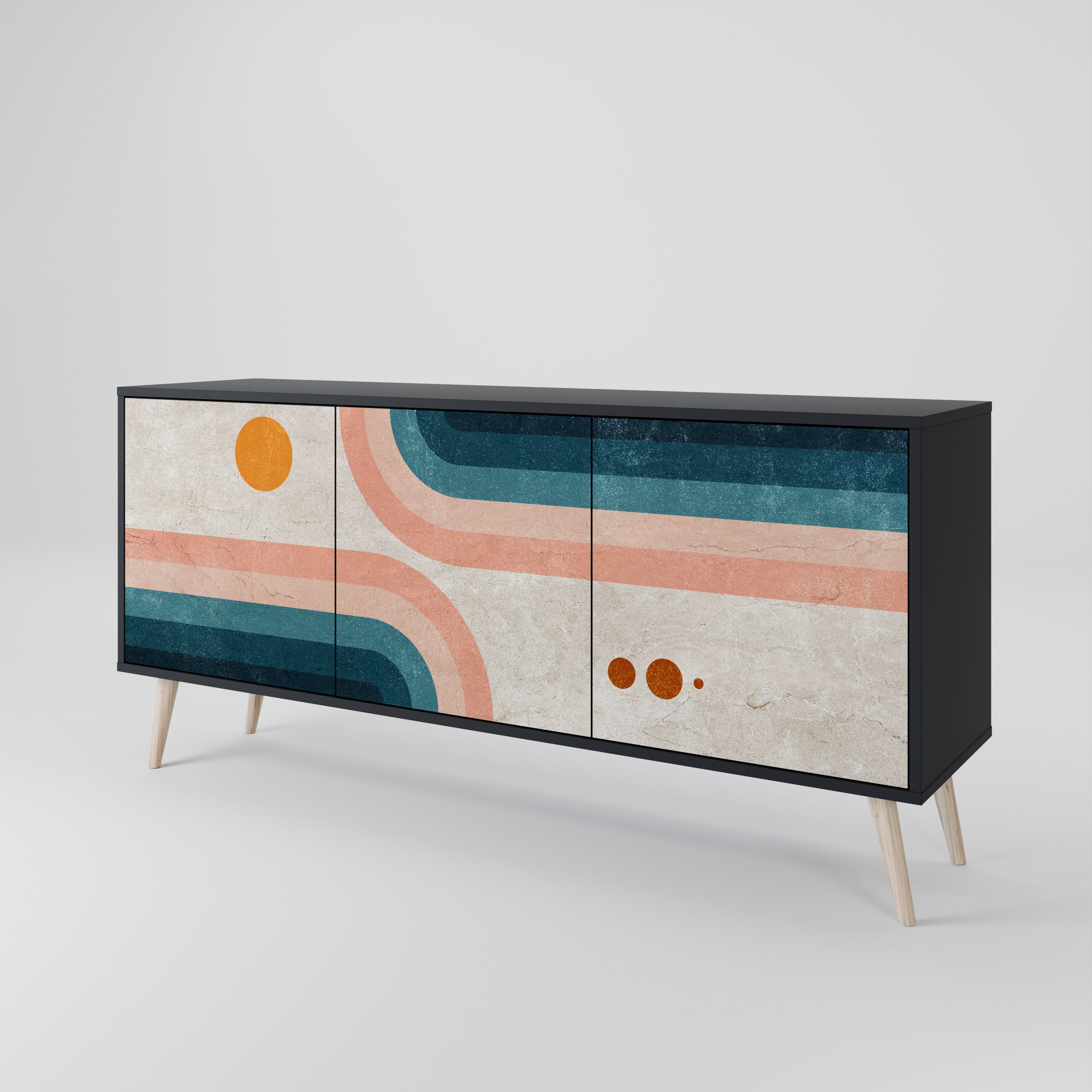 TWO HALVES Skänk med tre dörrar