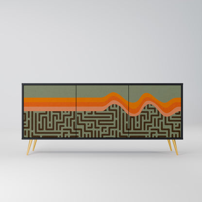 SIMPLE SOLUTIONS 3-Door Sideboard in Black Finish