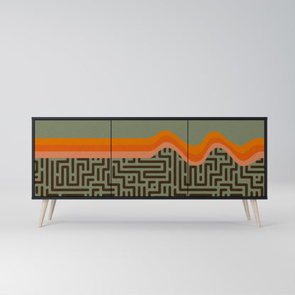 SIMPLE SOLUTIONS 3-Door Sideboard in Black Finish