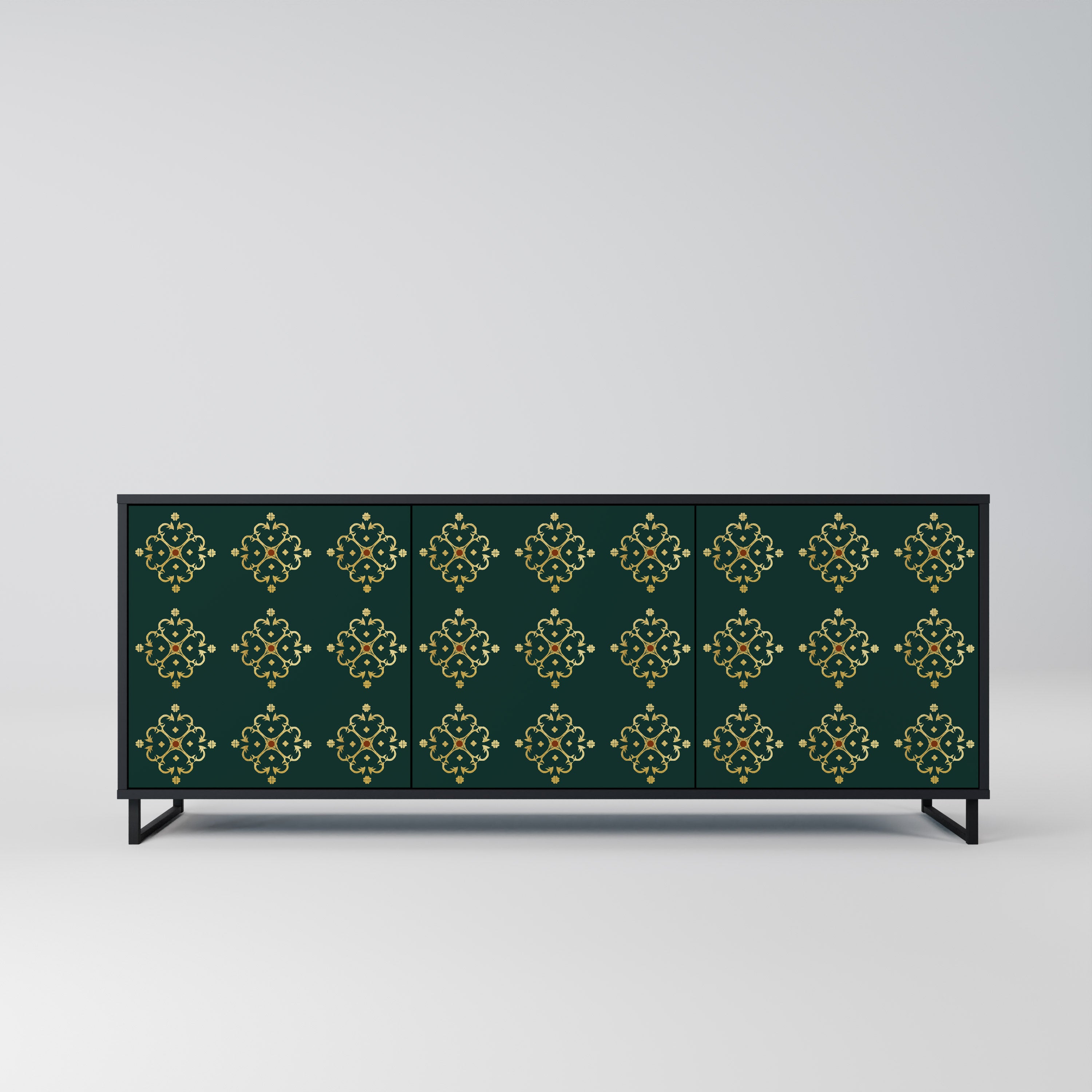 ROYAL MEDALLION 3-dörrars skänk i svart finish