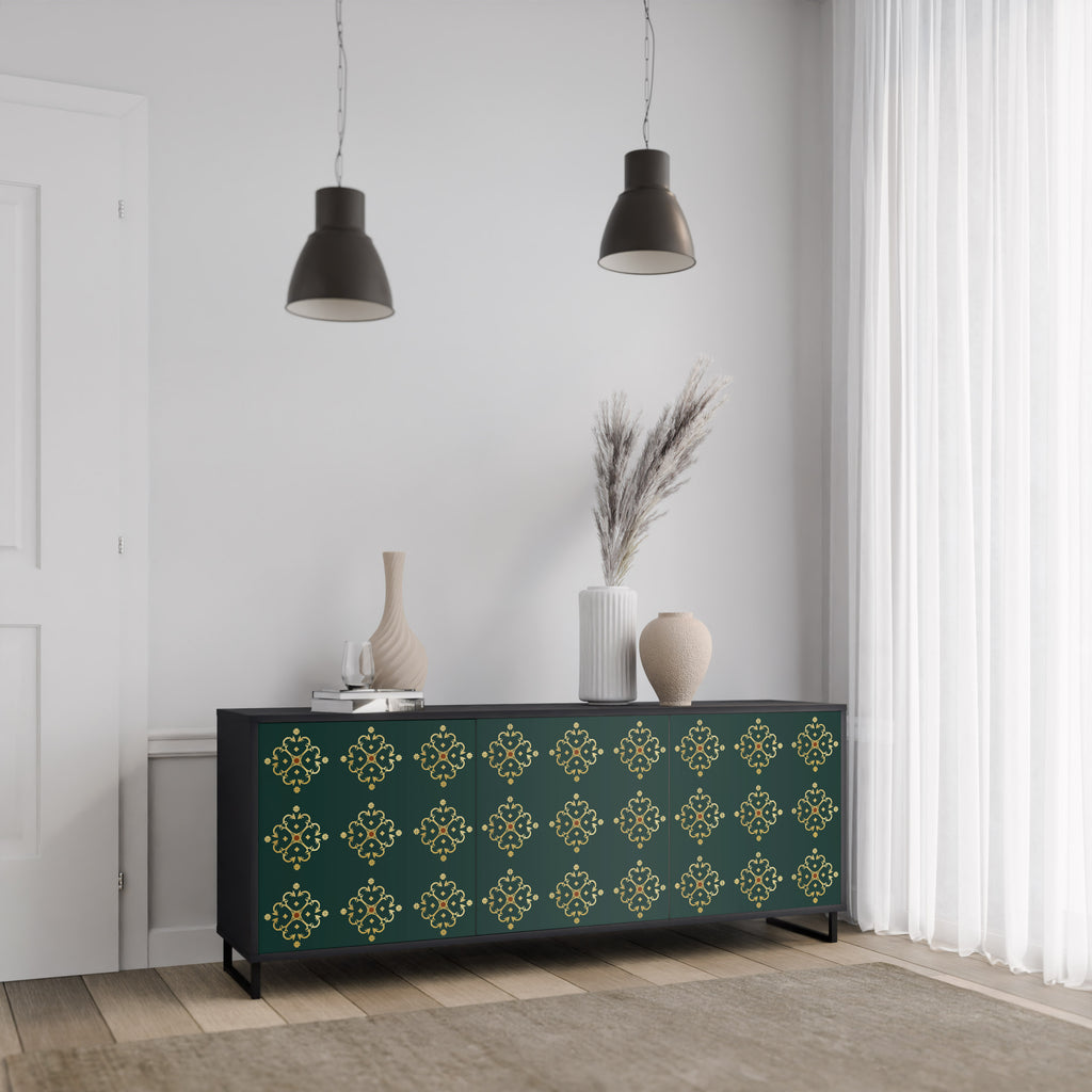 ROYAL MEDALLION 3-dörrars skänk i svart finish