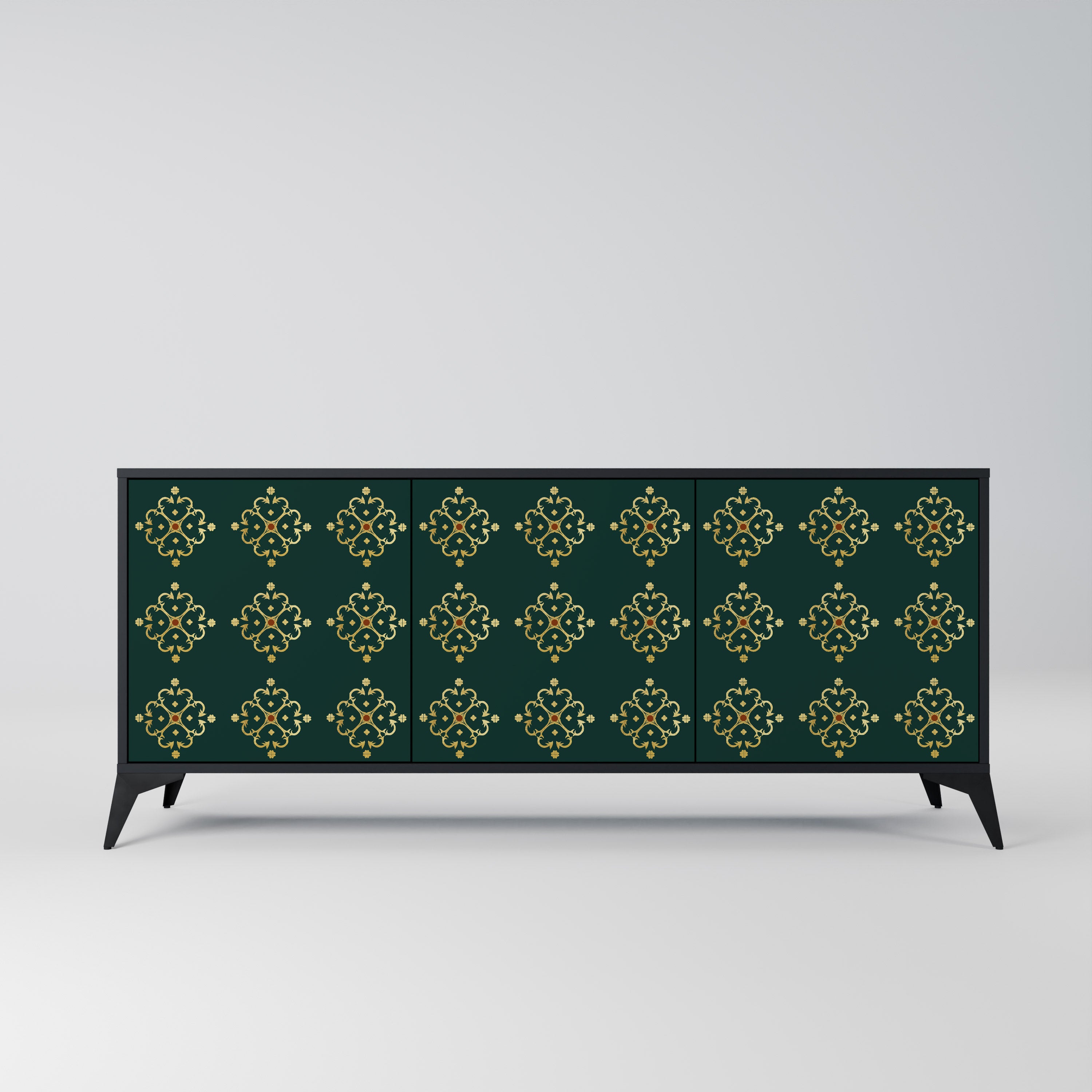 ROYAL MEDALLION 3-dörrars skänk i svart finish
