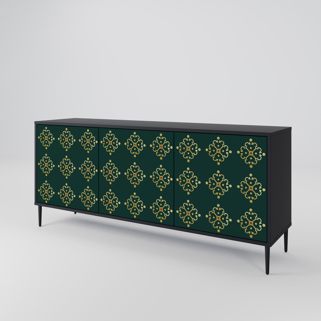ROYAL MEDALLION 3-dörrars skänk i svart finish