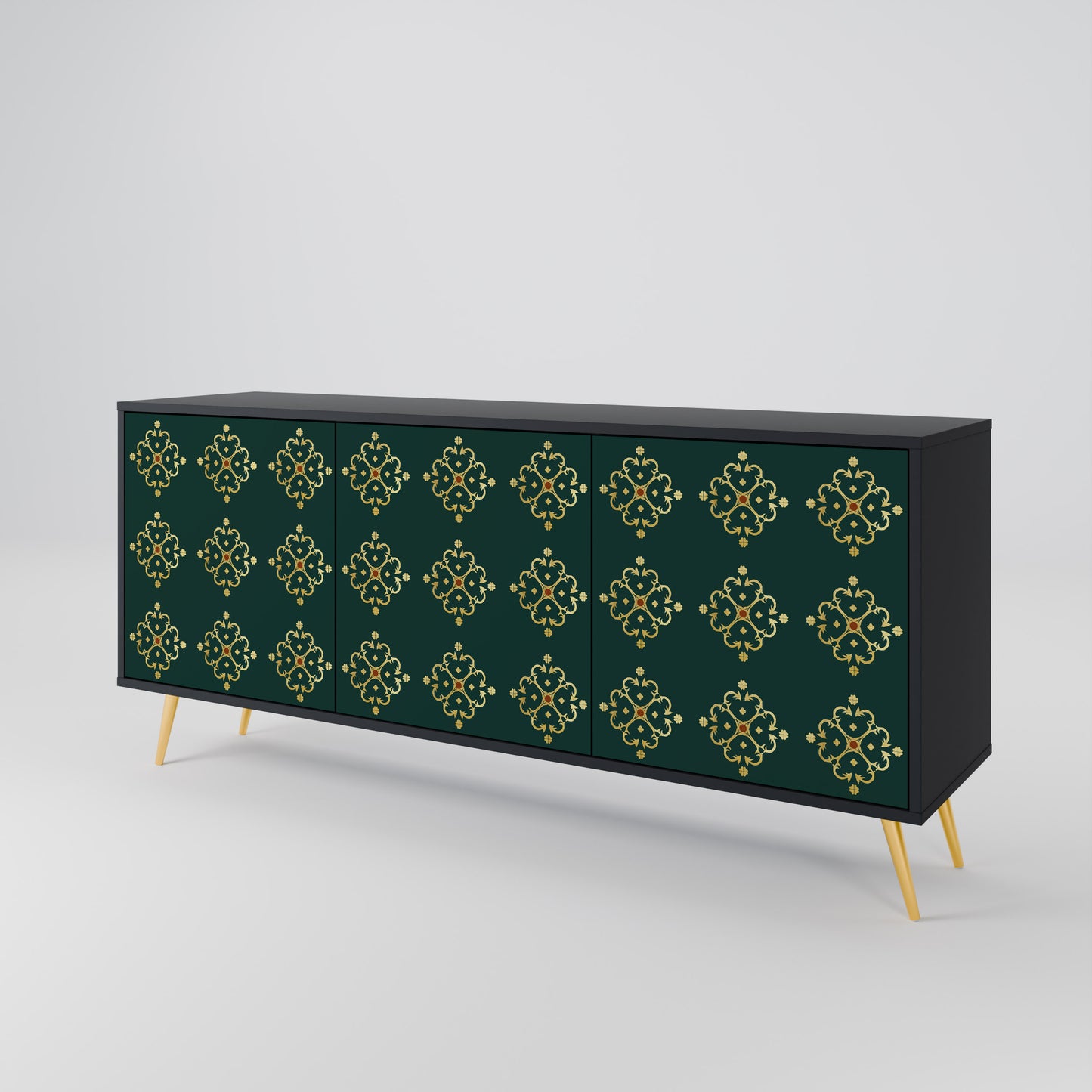 ROYAL MEDALLION 3-dörrars skänk i svart finish