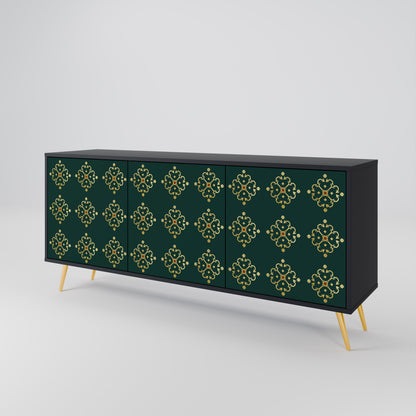 ROYAL MEDALLION 3-dörrars skänk i svart finish