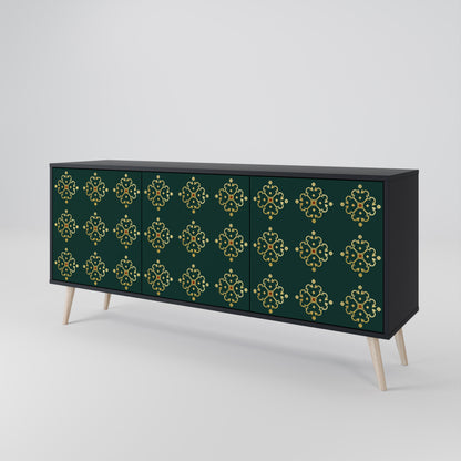ROYAL MEDALLION 3-dörrars skänk i svart finish