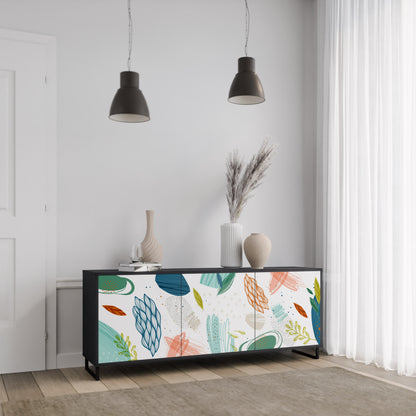 BOTANICAL HURRICANE 3-dörrars skänk i svart finish