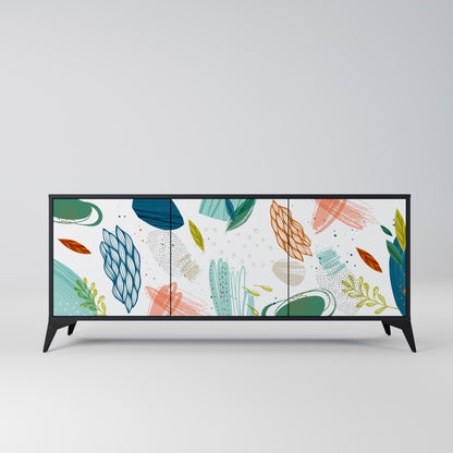 BOTANICAL HURRICANE 3-dörrars skänk i svart finish