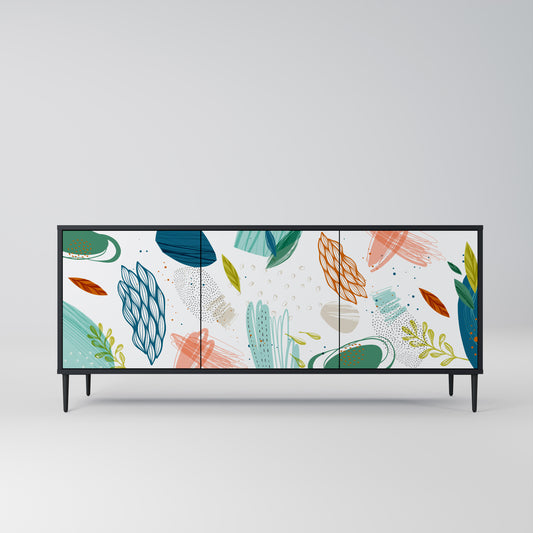 BOTANICAL HURRICANE 3-dörrars skänk i svart finish