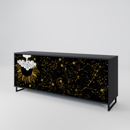 STELLAR CONSTELLATIONS 3-dörrars skänk i svart finish