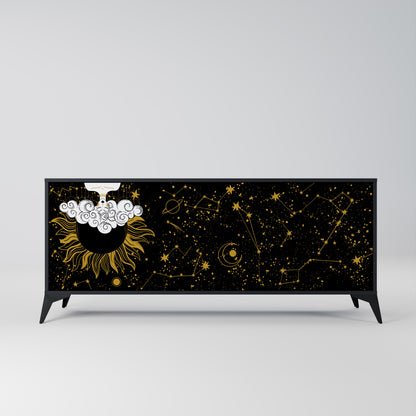STELLAR CONSTELLATIONS 3-dörrars skänk i svart finish