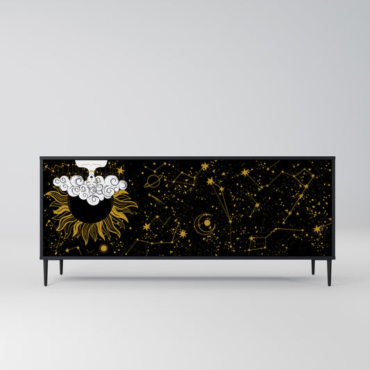 STELLAR CONSTELLATIONS 3-dörrars skänk i svart finish